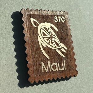 Koa Wood Magnet - Maui Honu